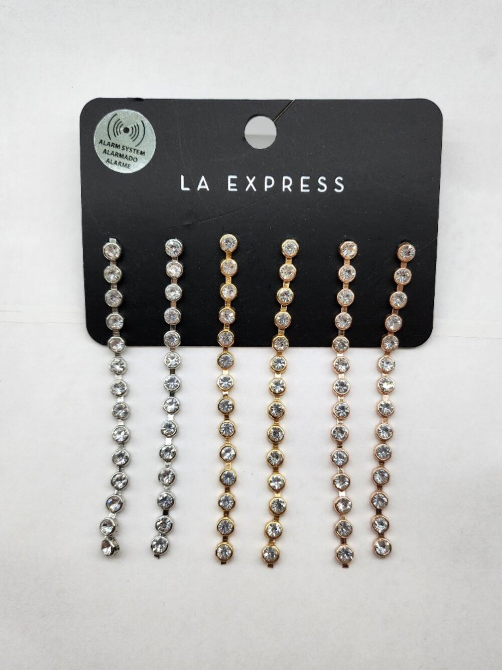 BFD- Fashion Rhinestone  Dangle Earrings 3 Pack